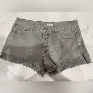 Free People button fly distressed short ACCEPTING OFFER